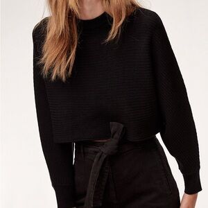 Aritzia Wilfred Free cropped lolan sweater in black